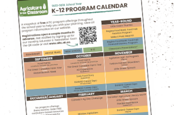 An image of the 2025-2026 AITC-SK Program Calendar.